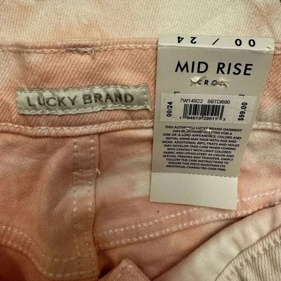 Lucky Brand AVA Crop Ankle Tie Dye Jeans Size 00/ 24 - Picture 8 of 8